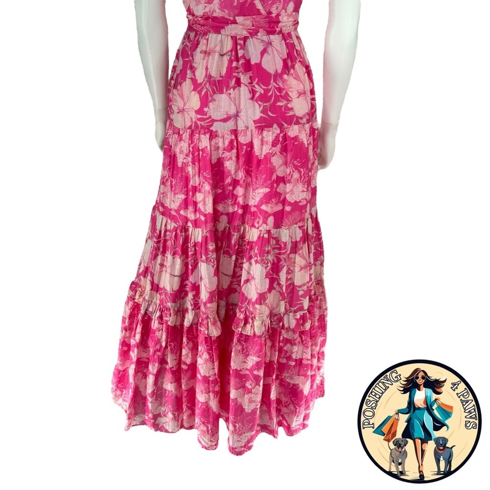 LoveShackFancy | NEW Karalie Silk Blend Maxi Dress in Holiday Sun Fuchsia Size 2 - Picture 11 of 13
